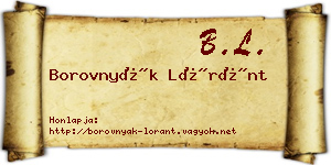Borovnyák Lóránt névjegykártya